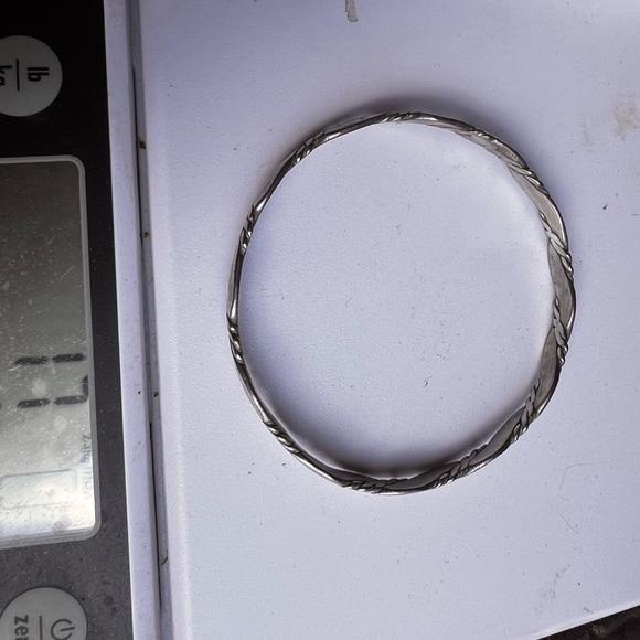 Sterling 925 Bangle Bracelet rope twist 17 grams mexico - Picture 2 of 8